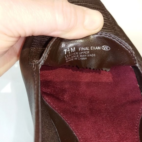 AEROSOLES Shoes  wms 7 1/2  Brown Leather  Slip-On Final  Exam  Wedge Heel  EXC - Picture 12 of 12